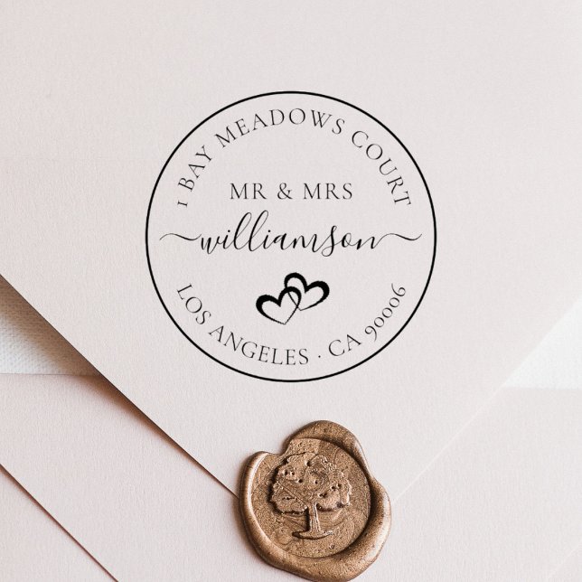 Mr & Mrs Wedding Elegant Custom Rücksendeadresse Gummistempel (Von Creator hochgeladen)