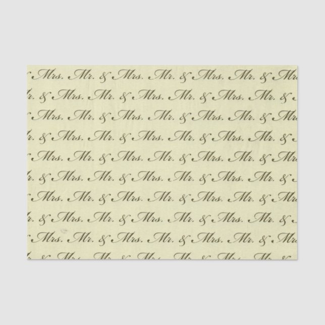 Mr & Mrs. Wedding elegant flansch and groom Seidenpapier (Vorderseite)