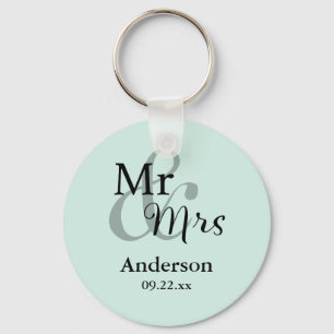 Mr & Mrs Wedding Favor Keyring Name/Date (mint) Schlüsselanhänger