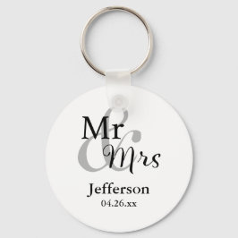 Mr & Mrs Wedding Favor Keyrings with Name & Date Schlüsselanhänger