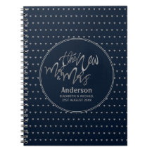 Mr & Mrs Wedding Navy Blue Silver Liebe Herts