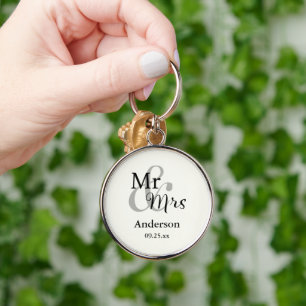 Mr & Mrs. Wedding Personalisiert Keyring Name & Da Schlüsselanhänger
