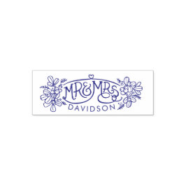 Mr & Mrs. winter mistletoe personalisierte Briefma Permastempel