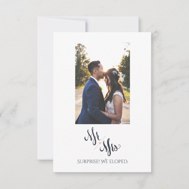 Mr & Mrs. Wir haben eine einfache Heiratsankündigu Ankündigung (Vorderseite)