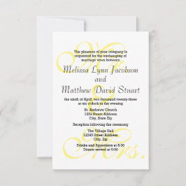 Mr & Mrs. Yellow - 3x5 Hochzeit & Empfang Einladun Einladung