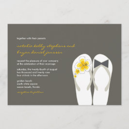 Mr & Mrs Yellow Flip Flops Invitation de mariage d