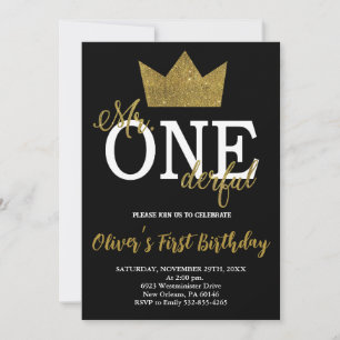 Mr.Onederful Invitation, Boy First Birthday Einladung
