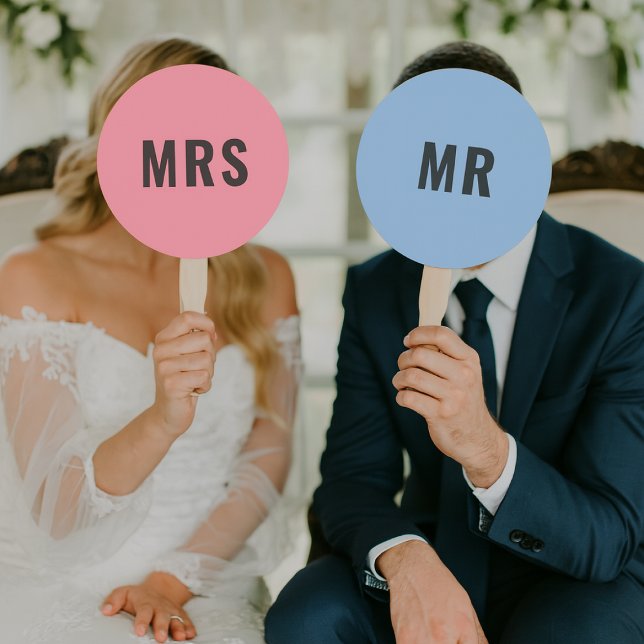 Mr. or Mrs.? | Bride Groom Pink Blue Wedding Game Fächer (Von Creator hochgeladen)