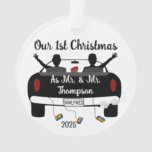 Mr.,'s Newlyweds Erste Weihnachten Ornament (Vorderseite)