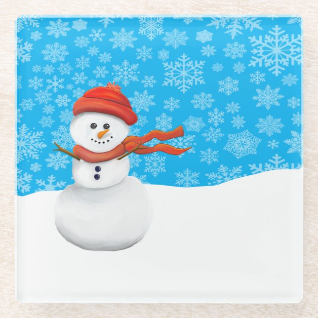 Mr Snowman Glasuntersetzer (Vorderseite)
