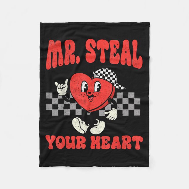 Mr Steal Your Heart For Boys Toddlers Valentine's  Fleecedecke (Vorderseite)