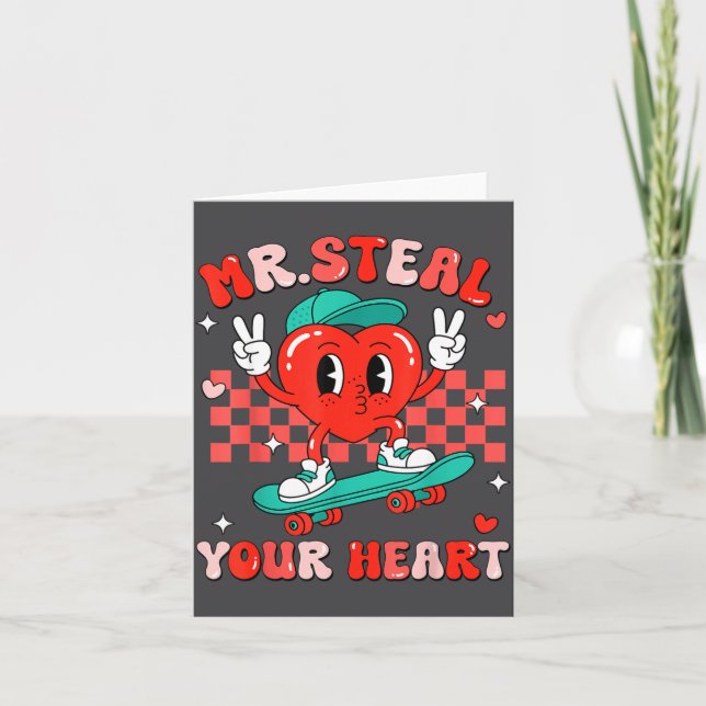 Mr Steal Your Heart For Boys Toddlers Valentine's  Karte (Vorderseite)