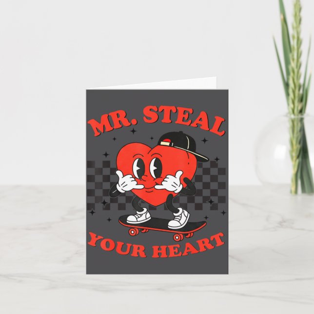 Mr Steal Your Heart For Boys Toddlers Valentine's  Karte (Vorderseite)
