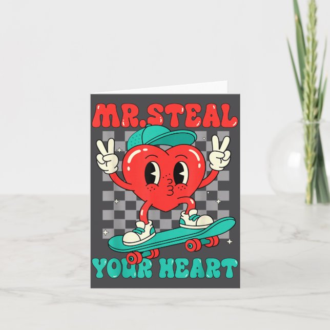 Mr Steal Your Heart For Boys Toddlers Valentine's  Karte (Vorderseite)