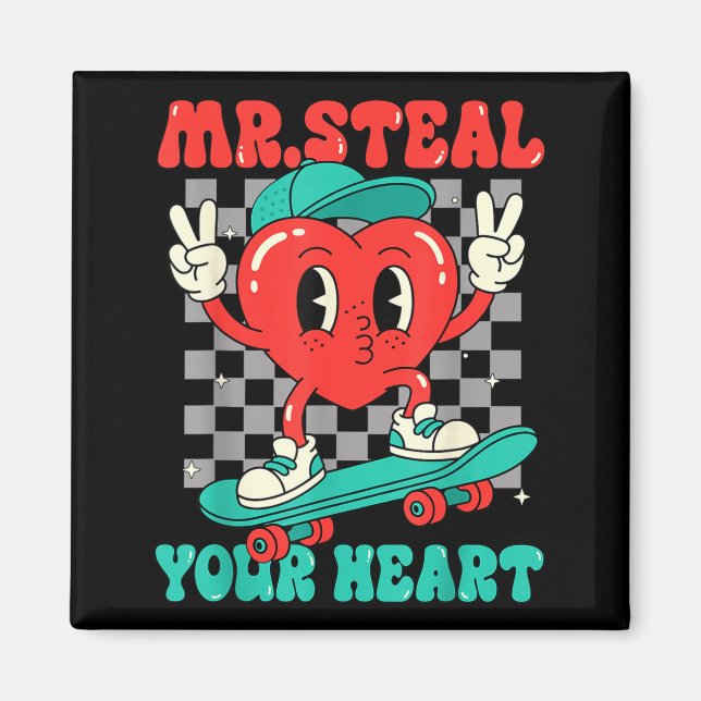 Mr Steal Your Heart For Boys Toddlers Valentine's  Magnet (Vorne)
