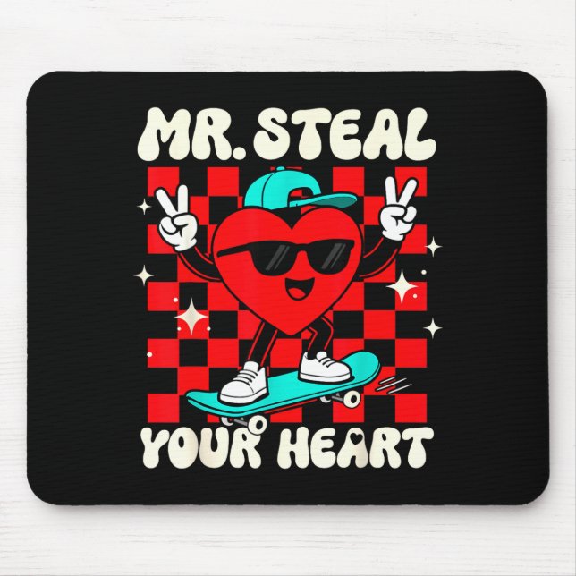 Mr Steal Your Heart For Boys Toddlers Valentine's  Mousepad (Vorne)