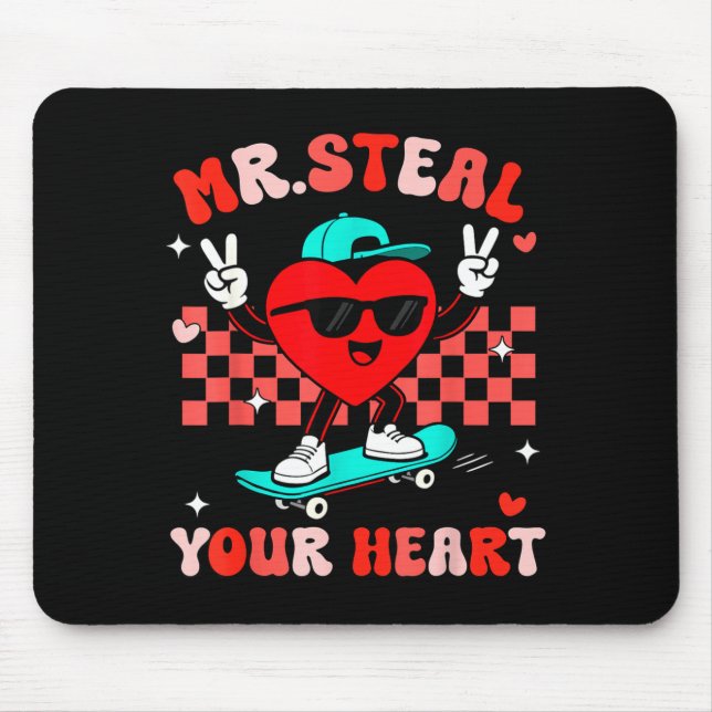 Mr Steal Your Heart For Boys Toddlers Valentine's  Mousepad (Vorne)