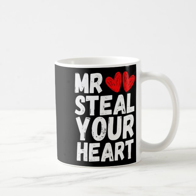 Mr Steal Your Heart Valentines Day Boys Kids  Kaffeetasse (Rechts)