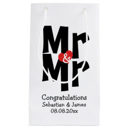 Mr. und Mr. Black Red Bold Modern Personalisiert Kleine Geschenktüte