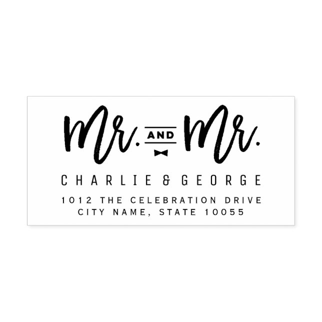 Mr. und Mr. Bow Krawatte Script Gay Wedding Rubber Gummistempel (Prägung)