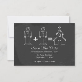 Mr. und Mr. Doodle Church Gay Save the Date Weddin