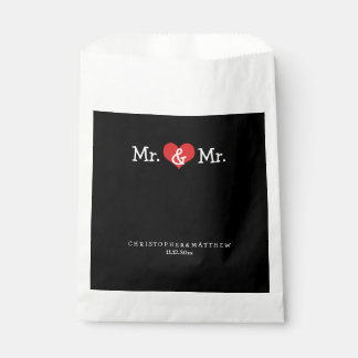 Mr. und Mr. Red Heart Wedding Personalisiert Geschenktütchen