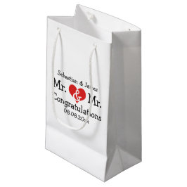 Mr. und Mr. Red Heart Wedding Personalisiert Kleine Geschenktüte