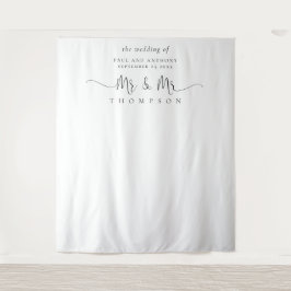 Mr. und Mr. Script Gay Wedding Foto Hintergrund Wandteppich