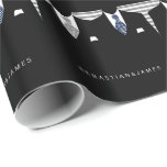 Mr. und Mr. Two Grooms in Krawatte Hochzeit Geschenkpapier<br><div class="desc">Grey and Blue Krawatte themed Mr. und Mr. Gay Wedding Geschenkpapier .. perfekt für die beiden Bräuche .. Mister und Mister personalisierte Packpapier Rolle für die zivile Zeremonie / Hochzeit / Jubiläum von Ricaso</div>