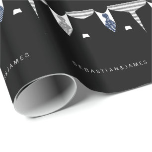Mr. und Mr. Two Grooms in Krawatte Hochzeit Geschenkpapier