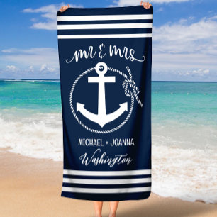 Mr. und Mrs. Beach Handtücher, Wedding Gift, perso Strandtuch