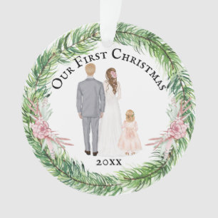 Mr. und Mrs. Bride Bräutigam Kinderkaukasische Fa Ornament