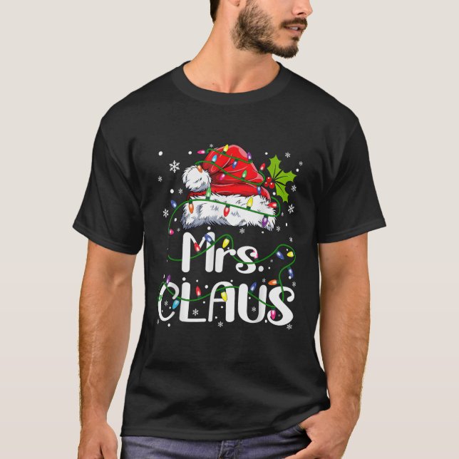 Mr. und Mrs. Claus Couples Matching Christmas Paja T-Shirt (Vorderseite)