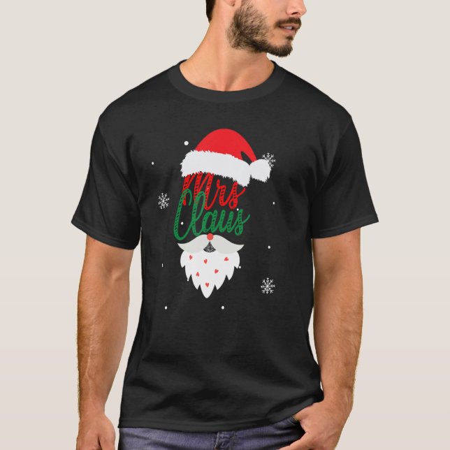 Mr. und Mrs. Claus Couples Matching Christmas Paja T-Shirt (Vorderseite)