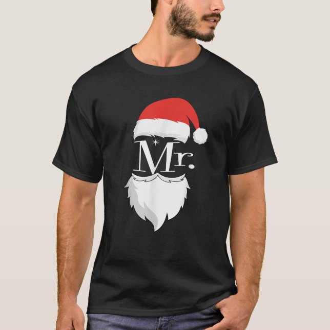Mr. und Mrs. Claus Couples Matching Christmas Paja T-Shirt (Vorderseite)