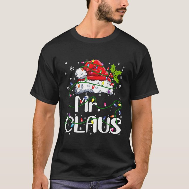 Mr. und Mrs. Claus Couples Matching Christmas Paja T-Shirt (Vorderseite)