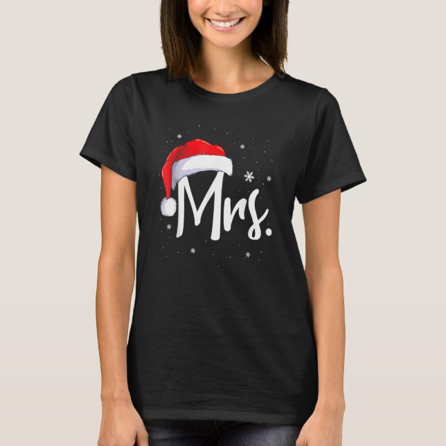 Mr. und Mrs. Claus Paples Matching Christmas Pajam T-Shirt (Vorderseite)