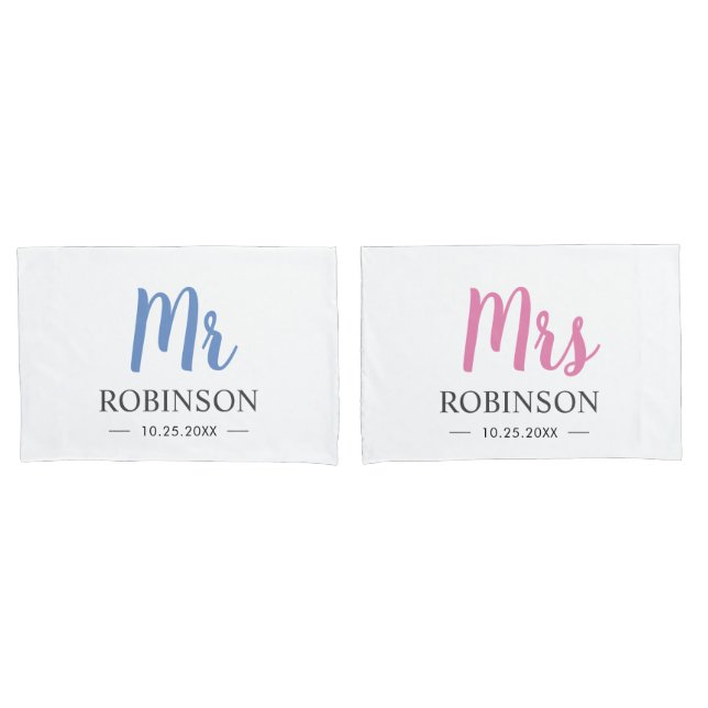 Mr. und Mrs. Couple Wedding Anniversary Husband Eh Kissenbezug (Vorderseite-Set)