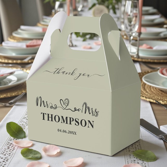 Mr und Mrs Elegant Simple | Zementgrau Geschenkschachtel (Von Creator hochgeladen)