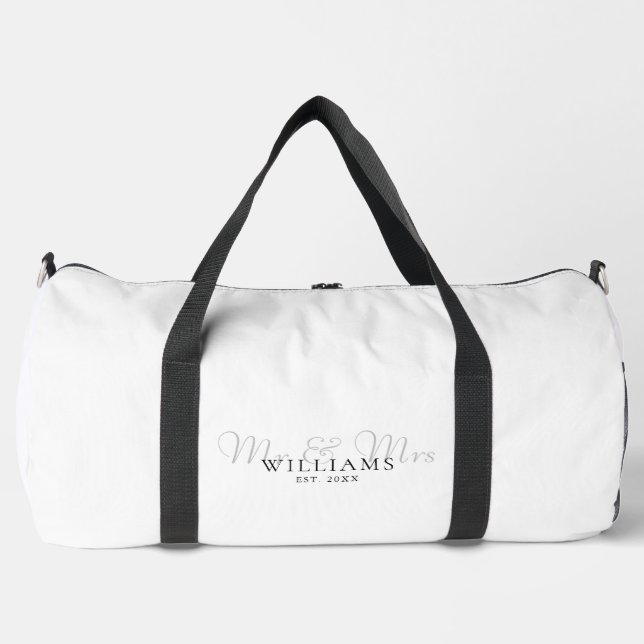 Mr. und Mrs. Established Wedding Flitterwochen Duffle Bag (Vorderseite)