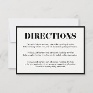 Mr und Mrs Modern Bold Directions Umschlagkarte Einladung