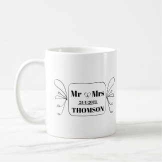 mr und mrs Monogramm Kaffeetasse