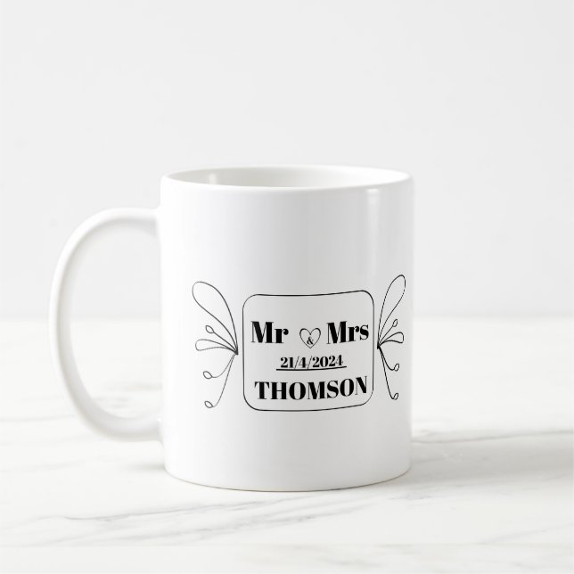 mr und mrs Monogramm Kaffeetasse (Links)