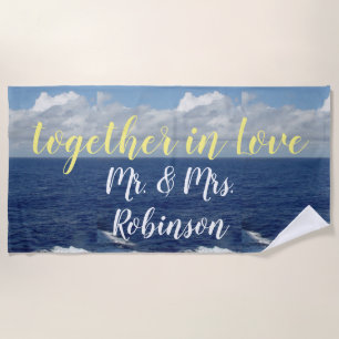 Mr. und Mrs. Ocean Waves Beach Handtuch