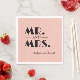 Mr. und Mrs. Personalisiert Cocktail Napkins Serviette