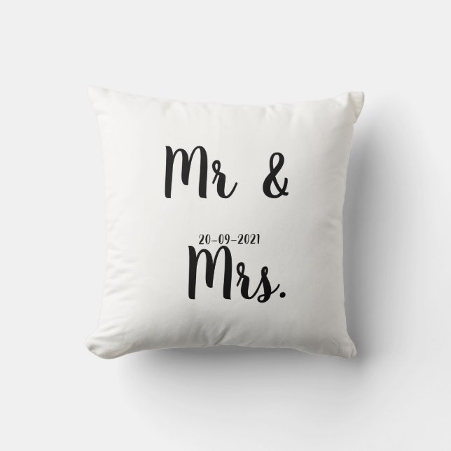 mr und mrs personalisiert  kissen (Vorderseite)