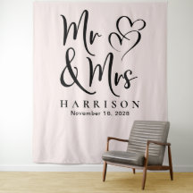 Mr. und Mrs. Pink Wedding Foto Hintergrund