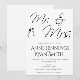 Mr. und Mrs. simple Wedding Einladung. Einladung