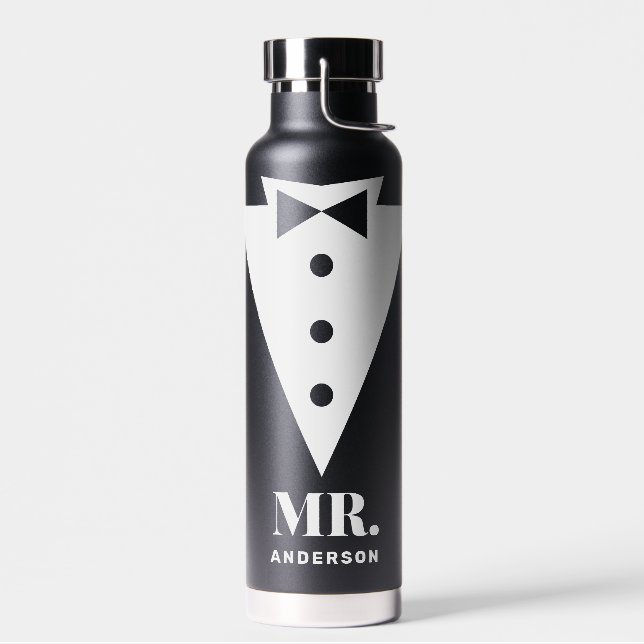 Mr. und Mrs. Wedding Classic Black Trinkflasche (Links)