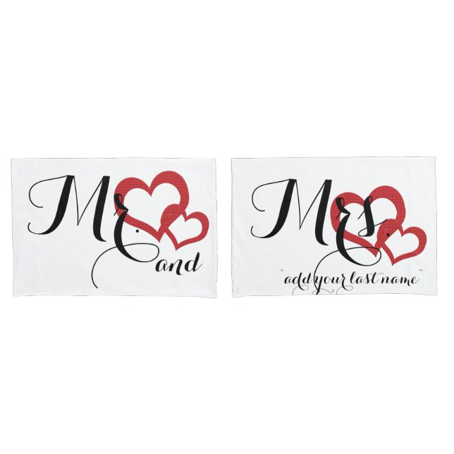 Mr. und Mrs. Wedding Design Schlafzimmer Pillowcas Kissenbezug (Vorderseite-Set)